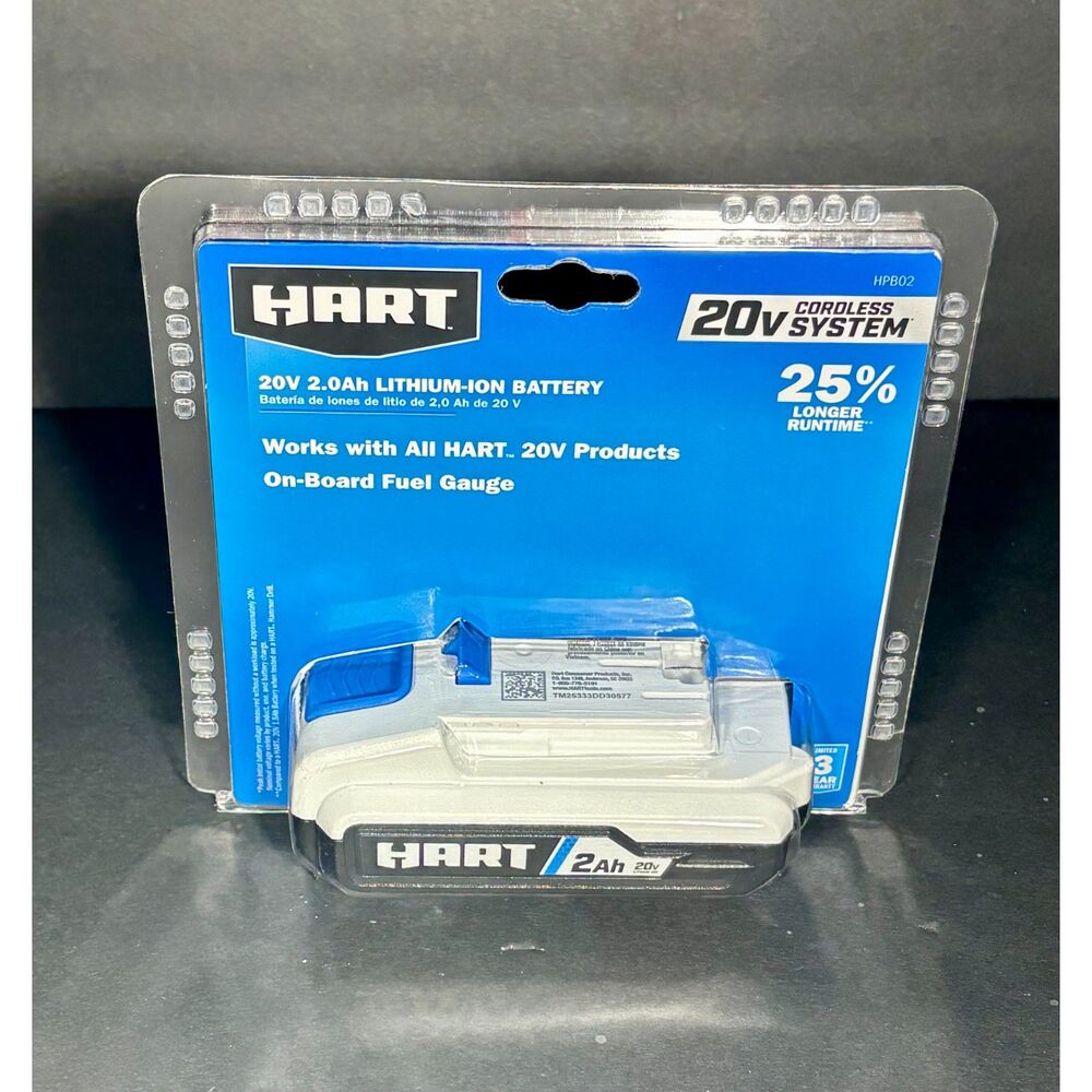 NEW HART HPB02 20V 2.0Ah Lithium-Ion Battery Cordless Tool Battery Sealed